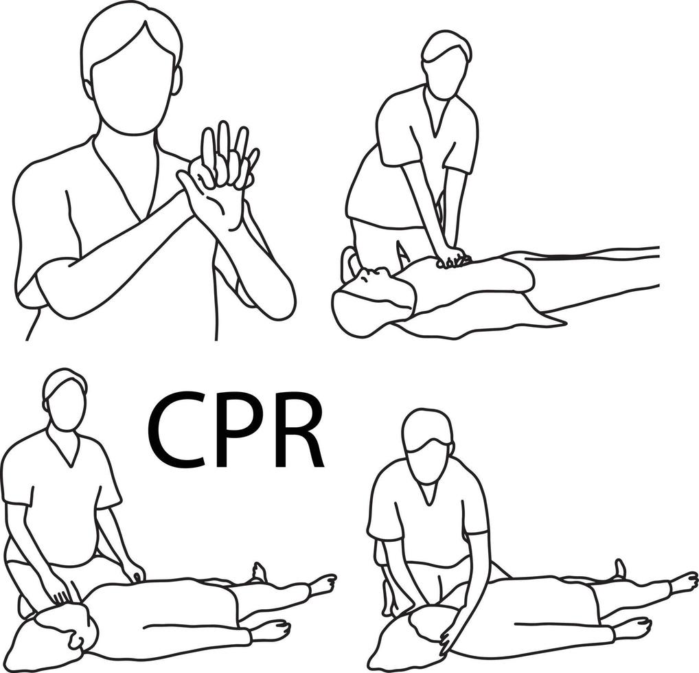 illustration vectorielle de démonstration de cpr premiers secours vecteur