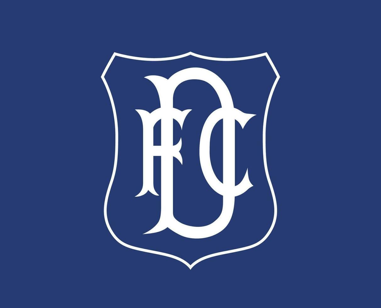 Dundee fc logo club symbole blanc Écosse ligue Football abstrait conception vecteur illustration avec bleu Contexte