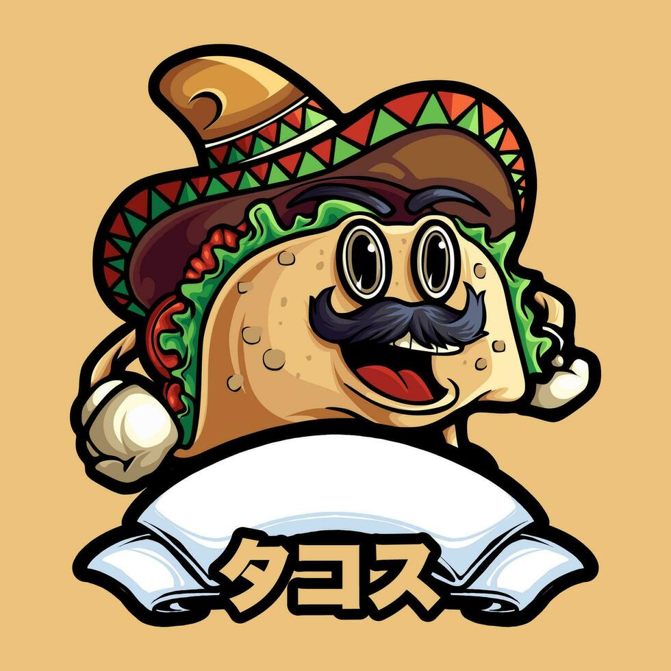 taco mascotte illustration vecteur