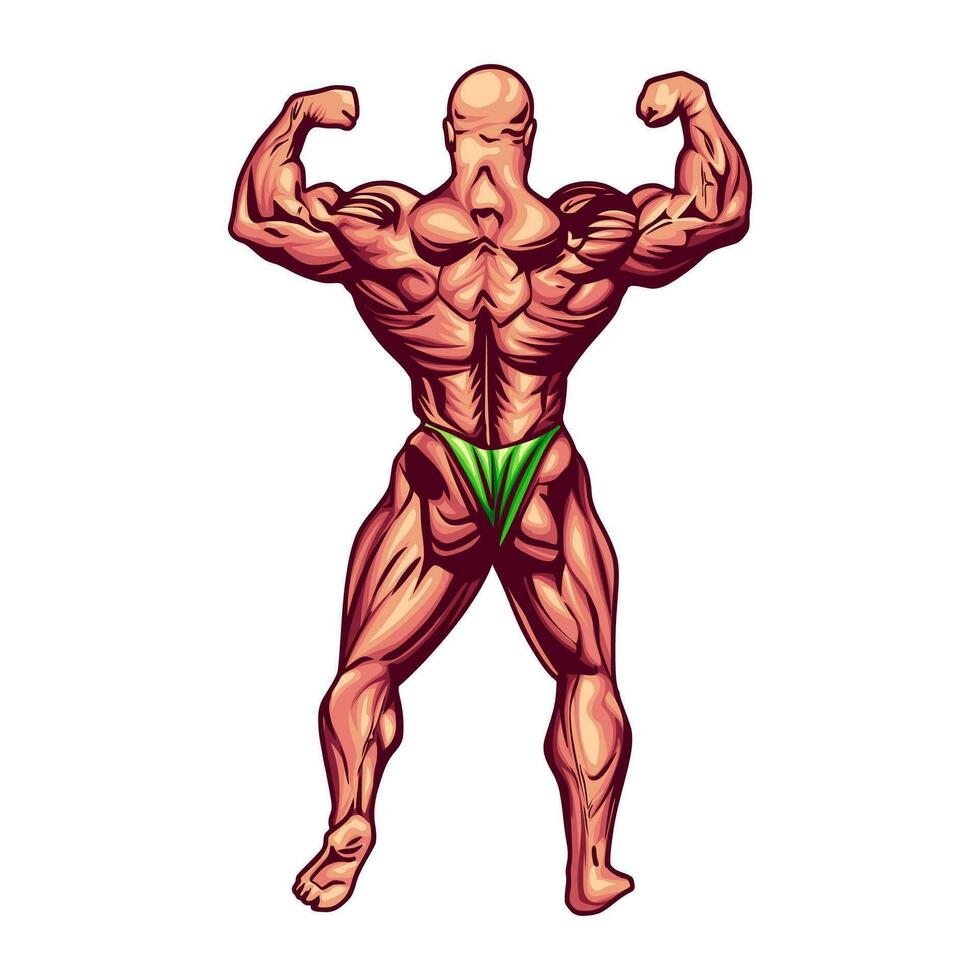 bodybuilder homme vecteur