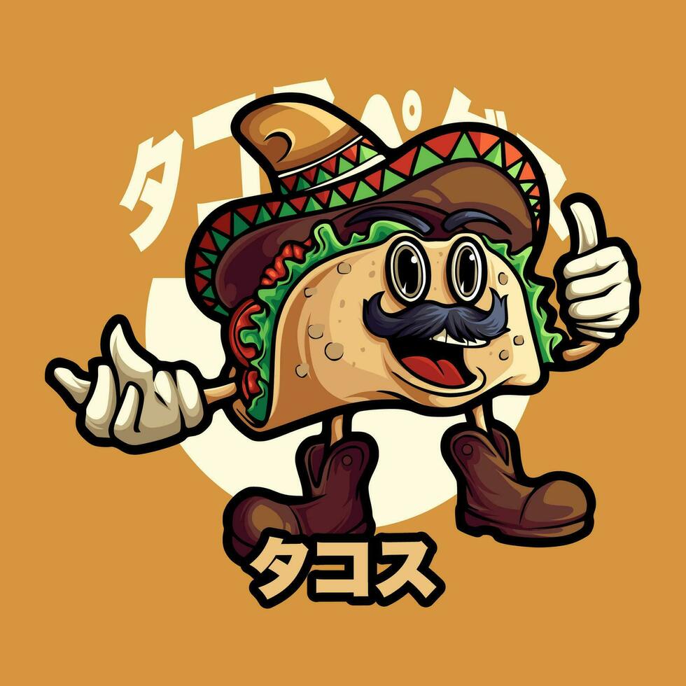 taco mascotte illustration vecteur