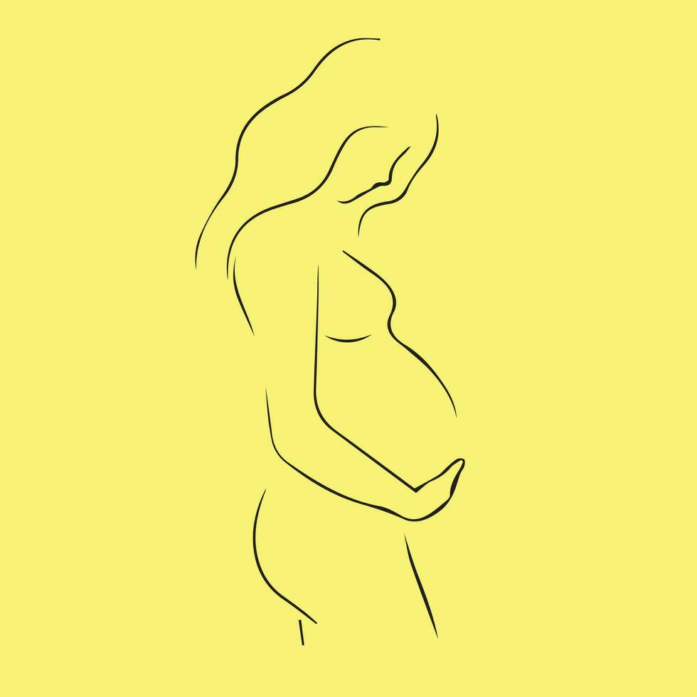 silhouette de femme enceinte vecteur