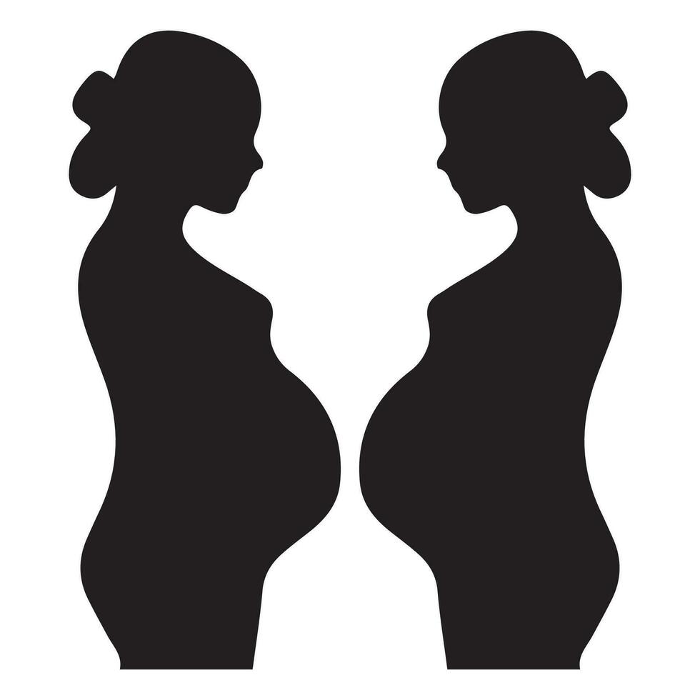 silhouette de femme enceinte vecteur