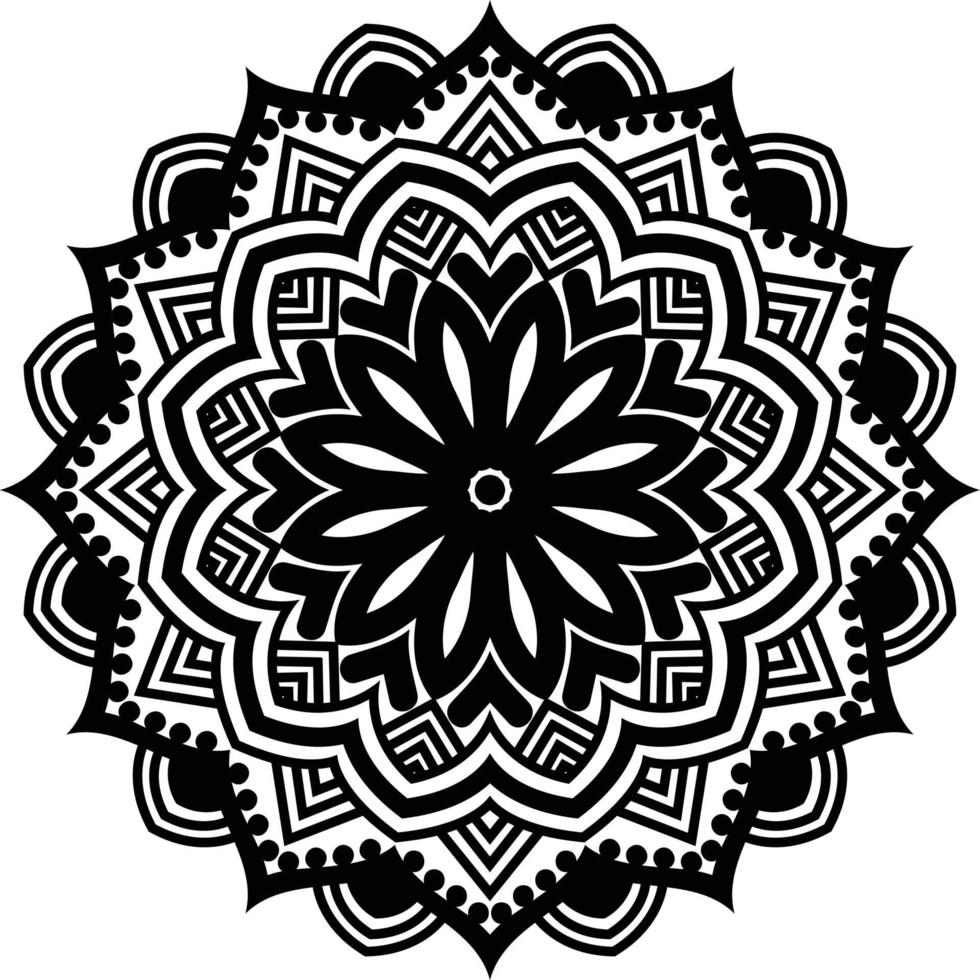 mandala noir pour la conception, conception de modèle circulaire de mandala vecteur