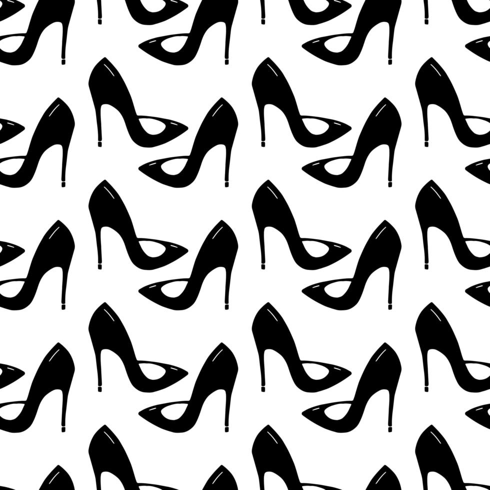 modèle sans couture fabriqué à partir de chaussures à talons aiguilles doodle vecteur