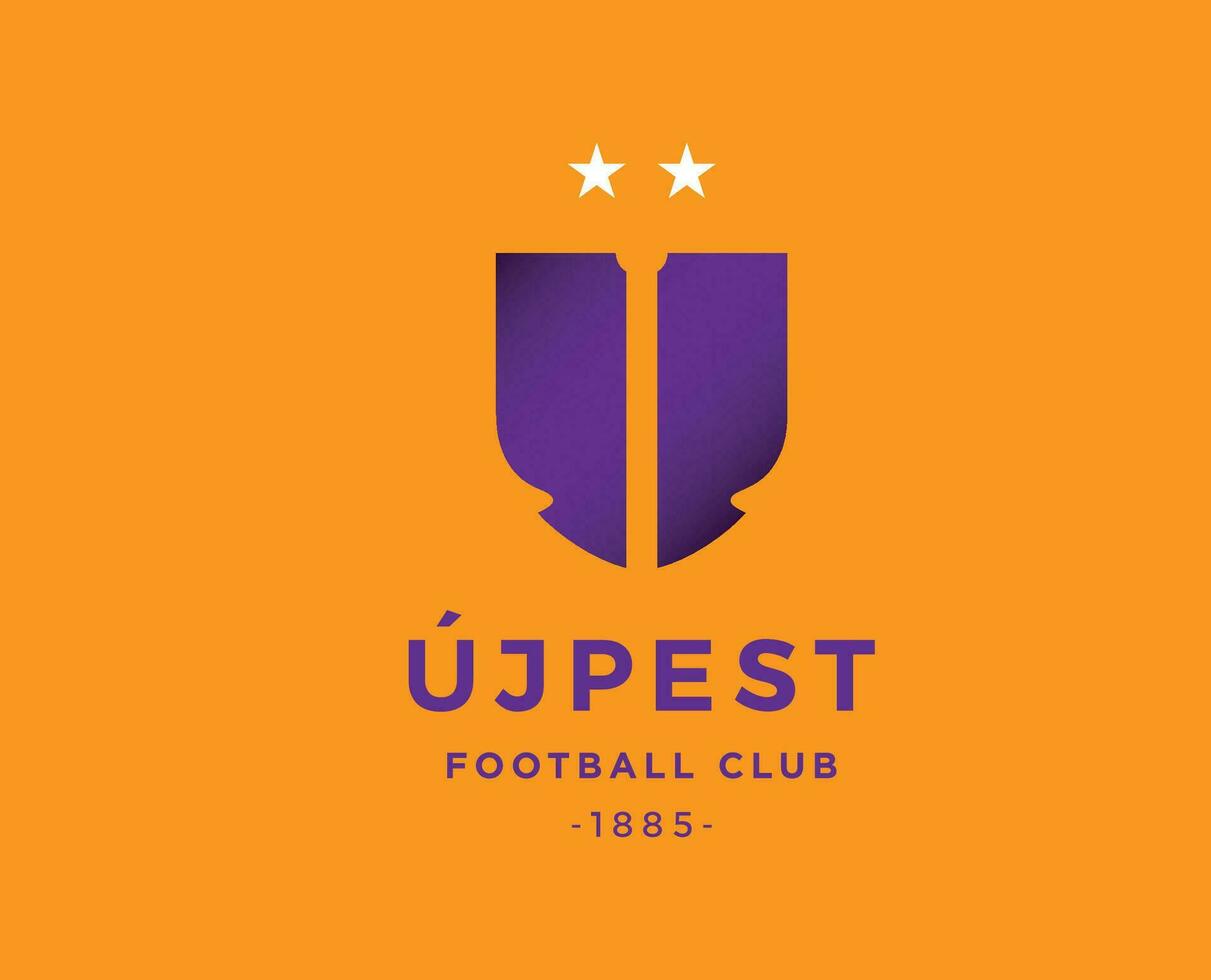 ujpest fc club symbole logo Grèce ligue Football abstrait conception vecteur illustration avec Orange Contexte