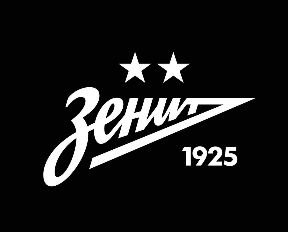 Zenit st Pétersbourg club logo symbole blanc Russie ligue Football abstrait conception vecteur illustration avec noir Contexte