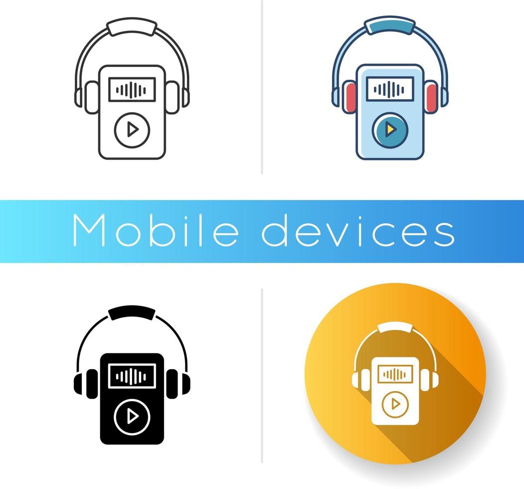 icône de lecteur de musique numérique vecteur