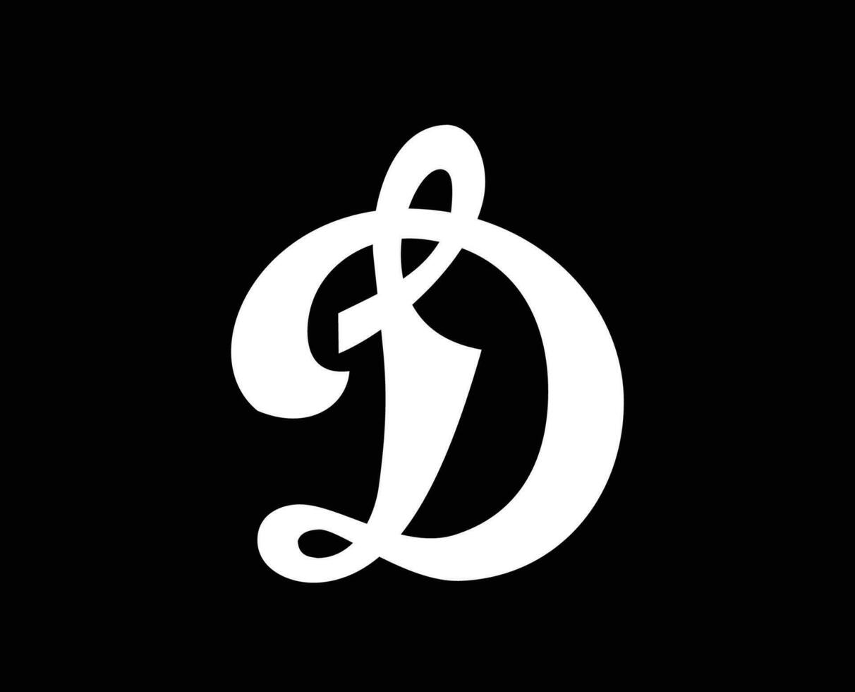 dinamo moscou club symbole logo blanc Russie ligue Football abstrait conception vecteur illustration avec noir Contexte