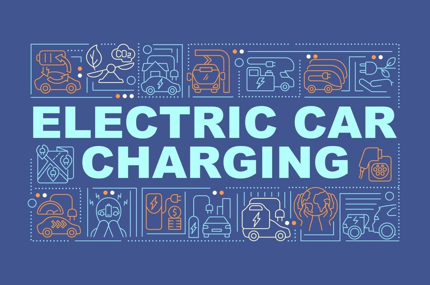 bannière de concepts de mot de station de charge ev. vecteur