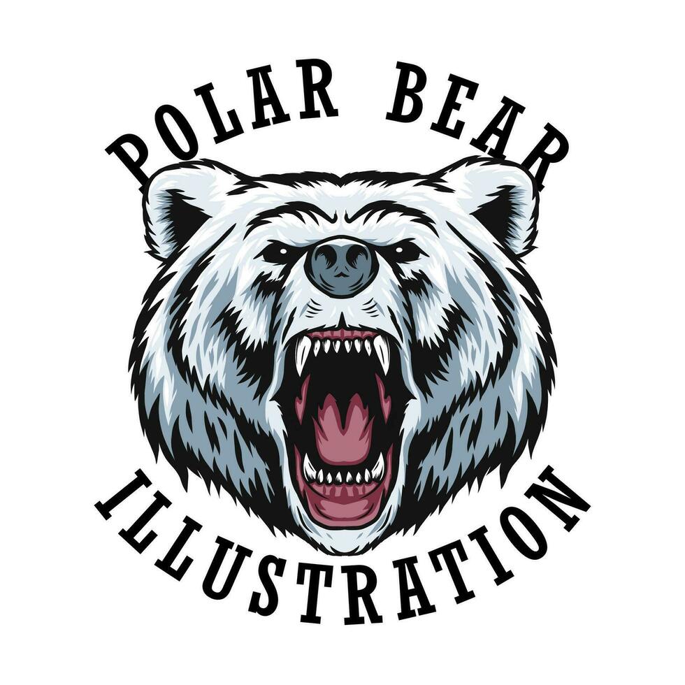 polaire ours illustration, vecteur mascotte