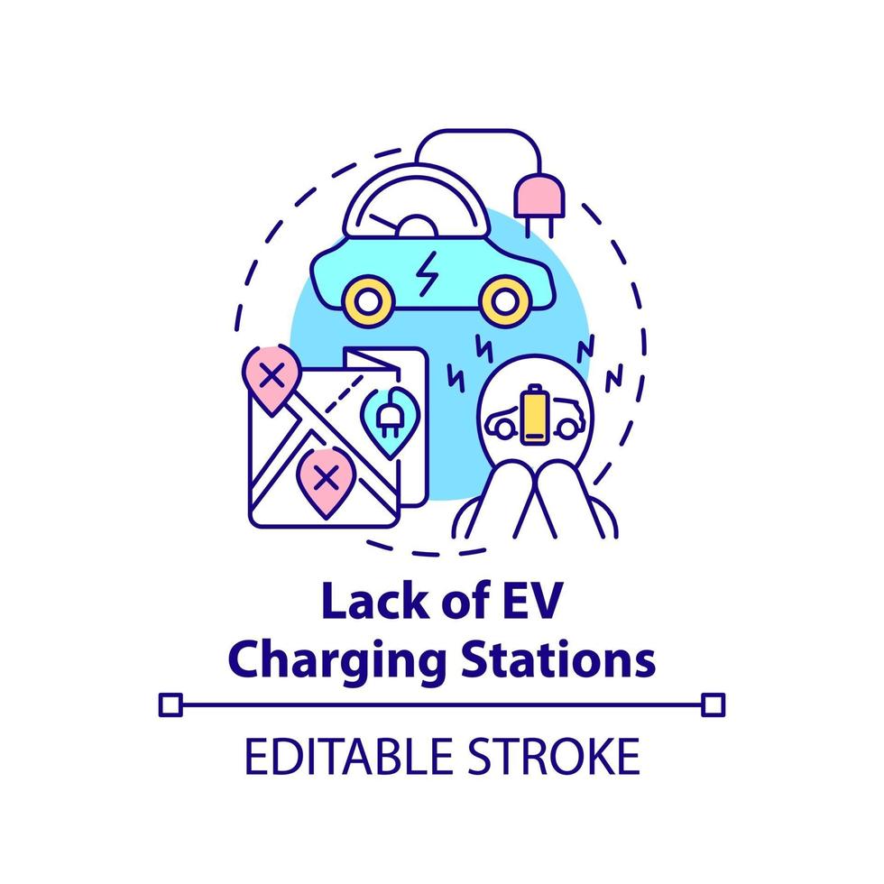 les stations de recharge ev manquent d'icône de concept. vecteur