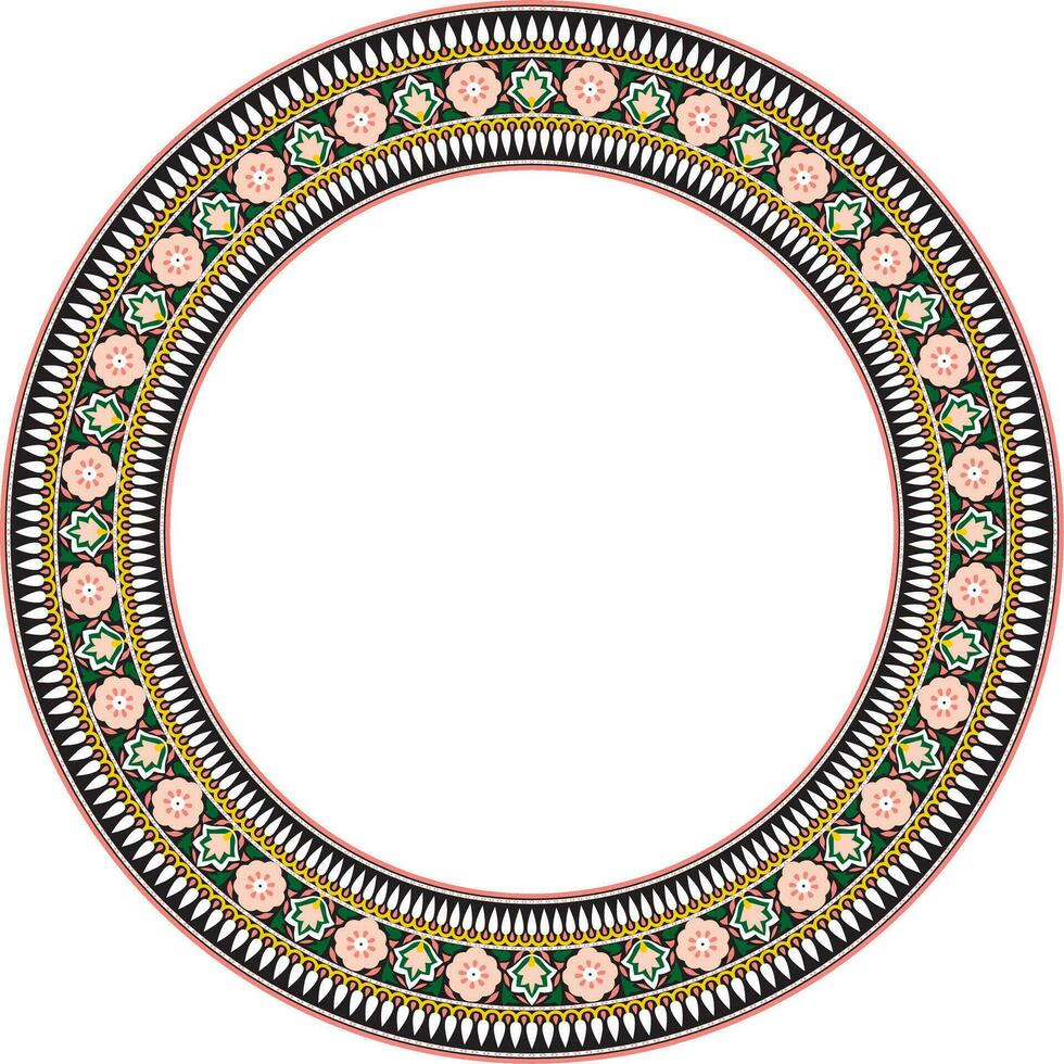 vecteur rond nationale Indien ornement. Couleur cercle frontière, cadre, bague