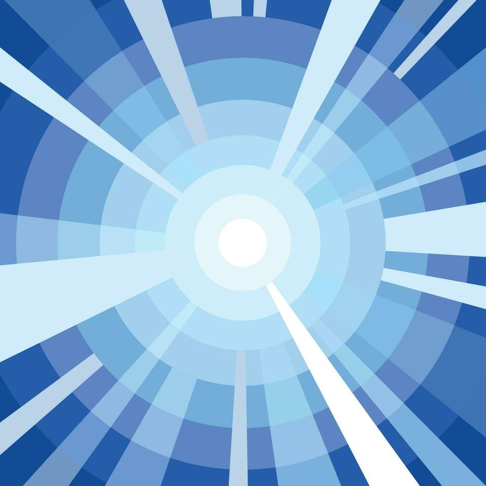 abstrait bleu Toile avec concentrique cercles et Soleil des rayons vecteur