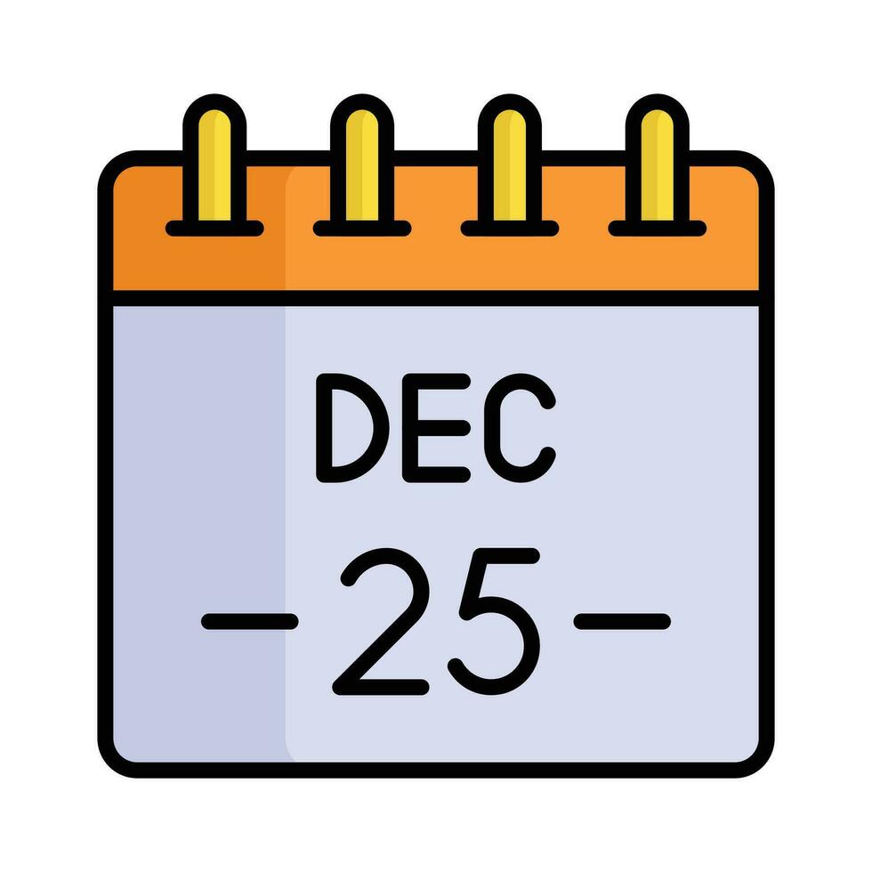 Noël Date sur calendrier, Noël calendrier vecteur conception