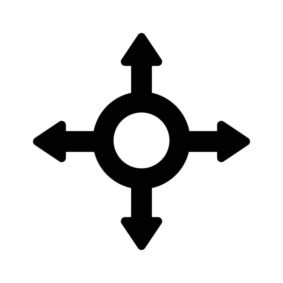 quatre façon direction La Flèche signe, route signe direction icône, vecteur illustration