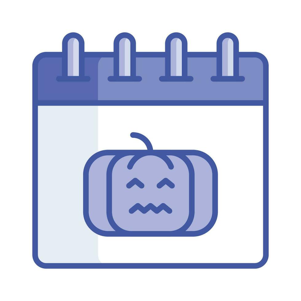 effrayant citrouille sur calendrier, concept vecteur conception de Halloween calendrier