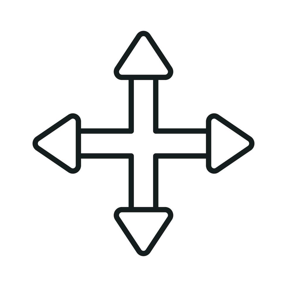 quatre façon direction La Flèche signe, route signe direction icône, vecteur illustration