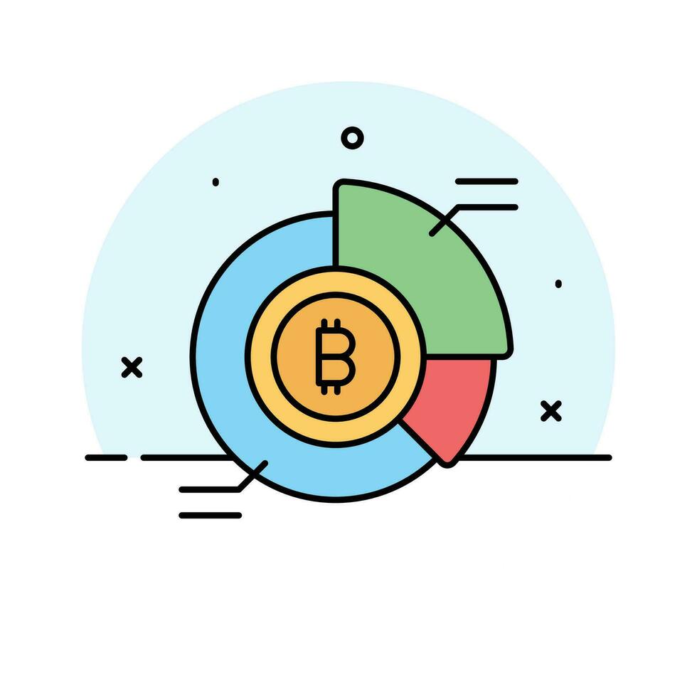 bitcoin une analyse vecteur conception isolé sur blanc Contexte