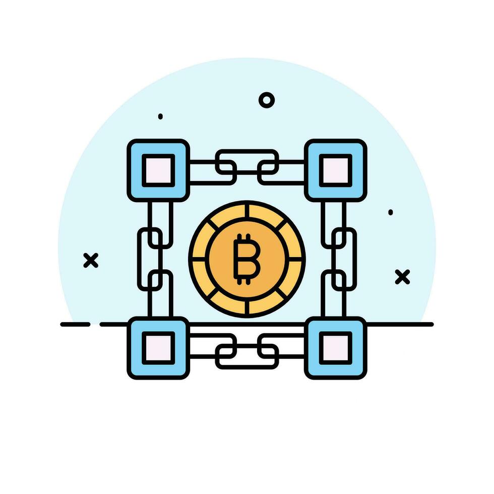 bitcoin blockchain vecteur conception isolé sur blanc Contexte