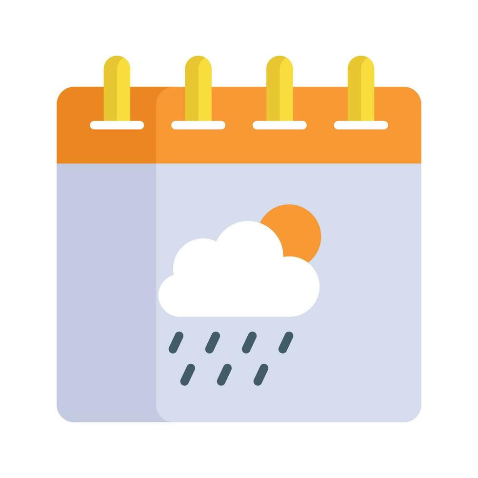 nuage et Soleil avec calendrier montrant concept icône de temps calendrier vecteur
