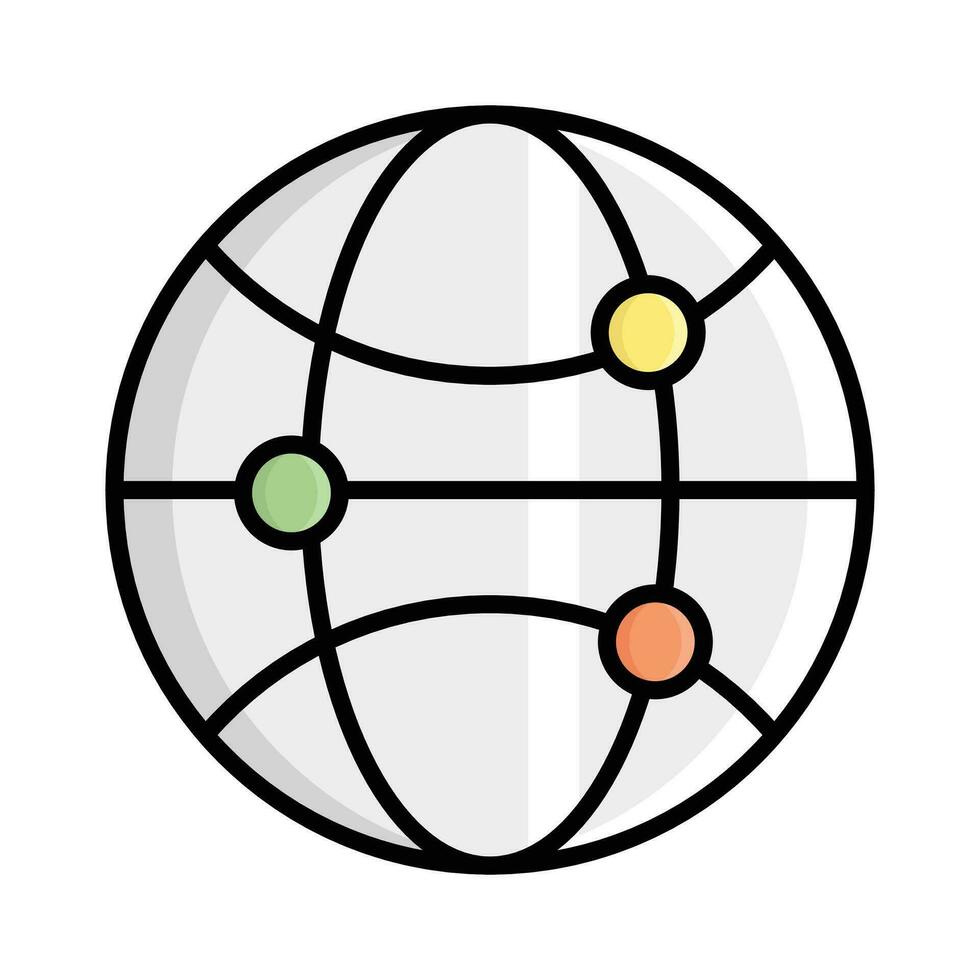 icône de vecteur de réseau mondial isolé sur fond blanc