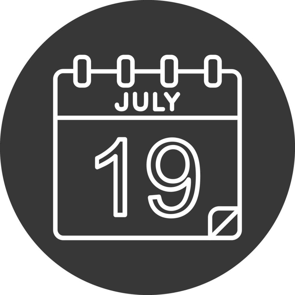 19 juillet vecteur icône