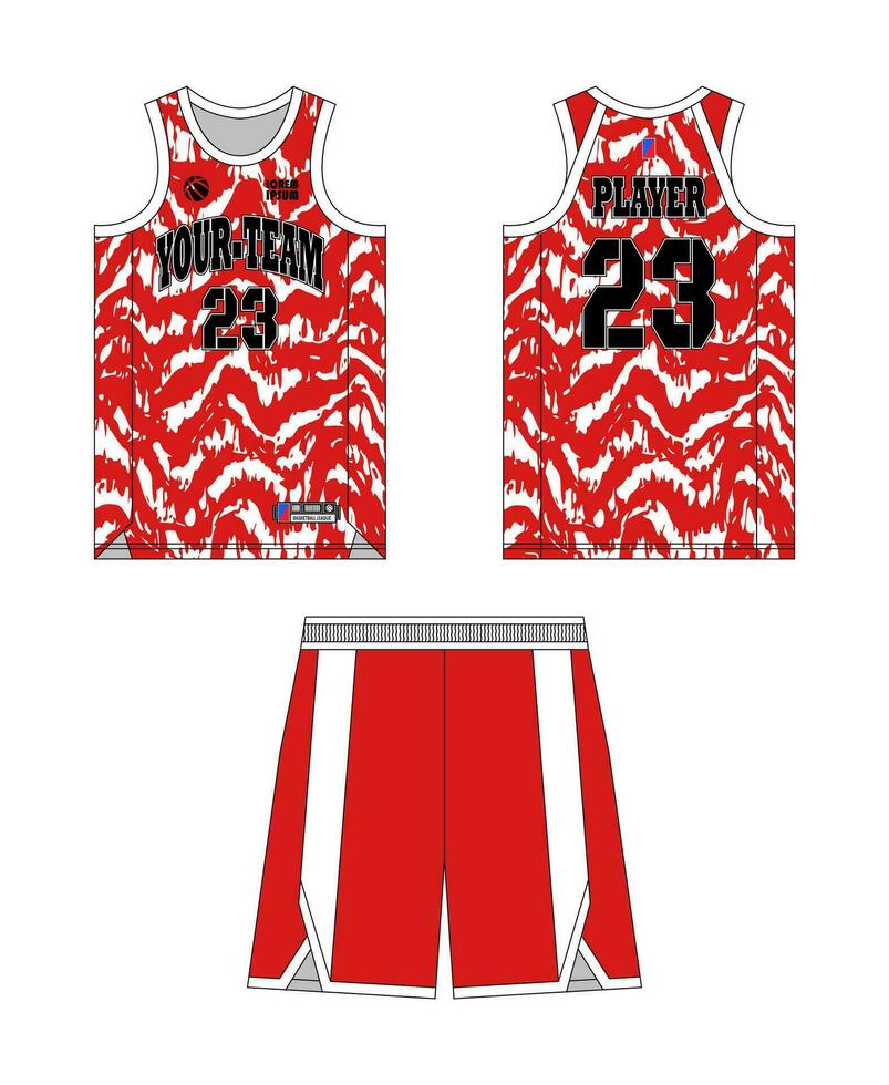 basketball Jersey modèle conception, basketball uniforme maquette conception, vecteur sublimation des sports vêtements conception, Jersey basketball idées.