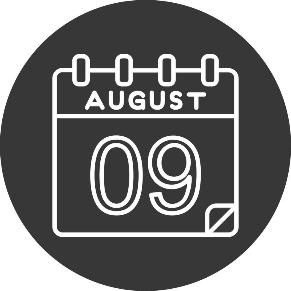 9 août vecteur icône