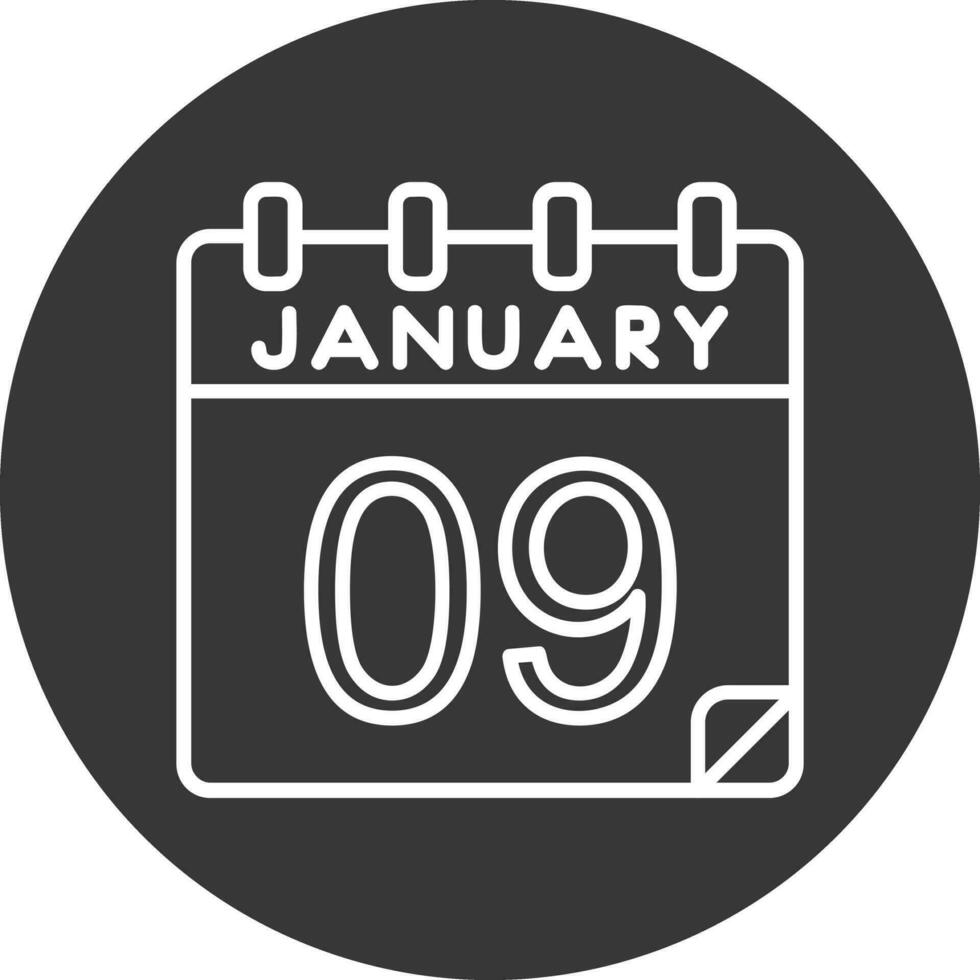 9 janvier vecteur icône