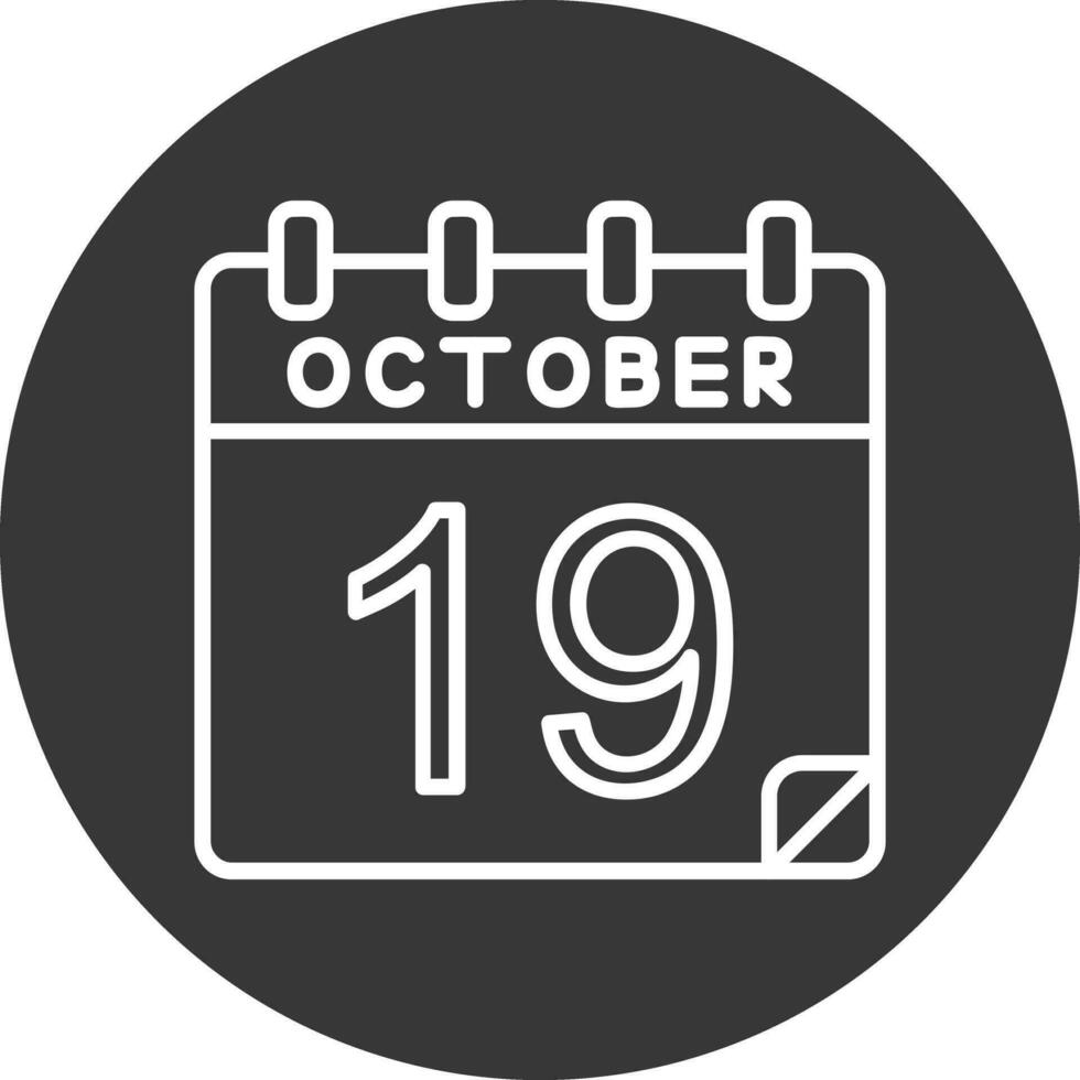 19 octobre vecteur icône