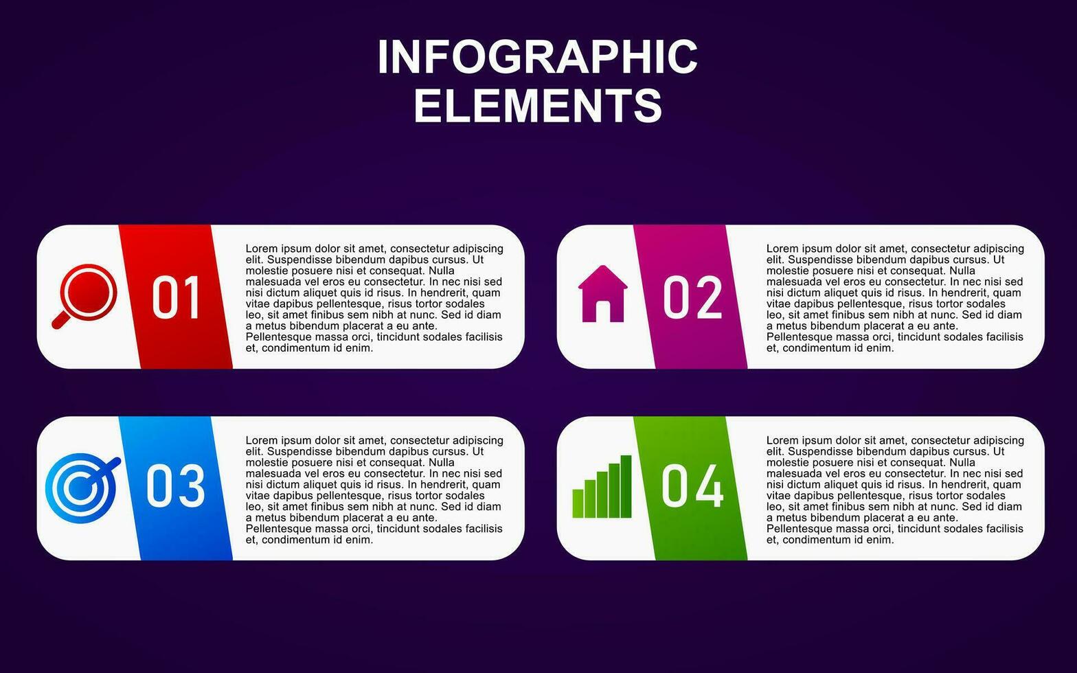 infographie élément conception avec 4 coloré pas pour présentation et entreprise. infographie Planification conception pour présentations. vecteur