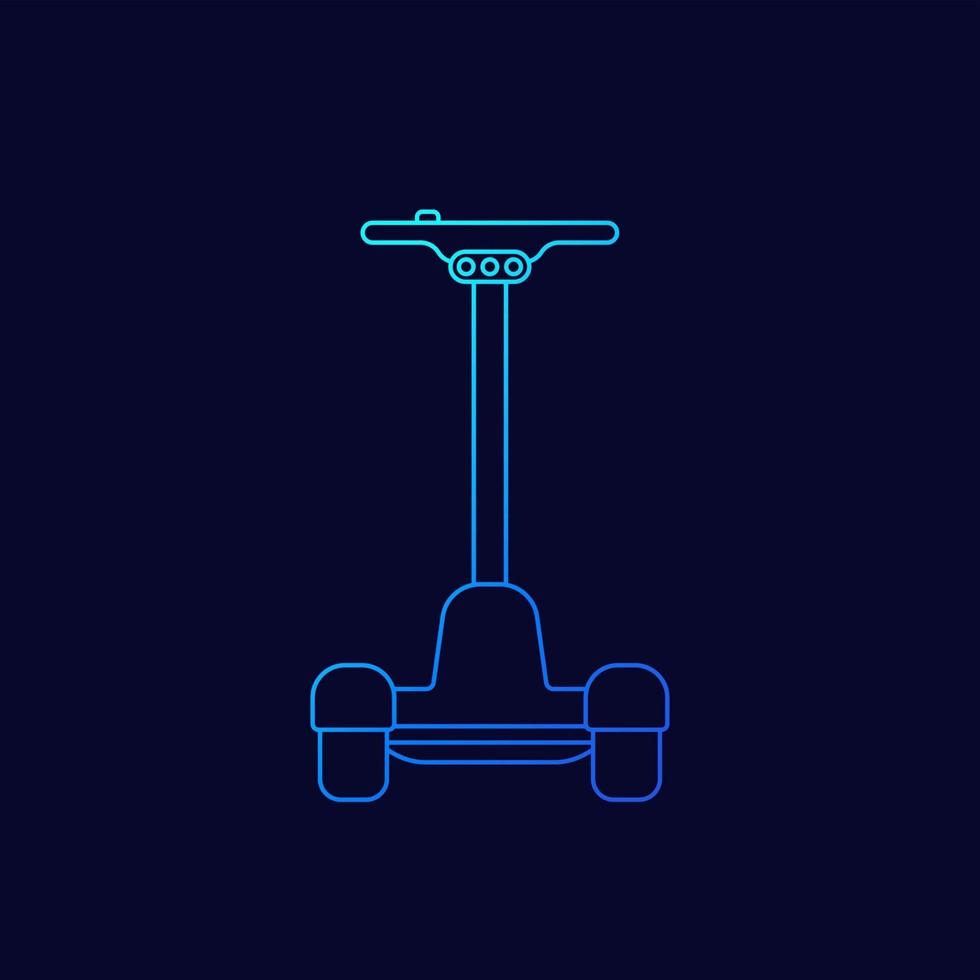 icône linéaire de vecteur de scooter électrique auto-équilibré