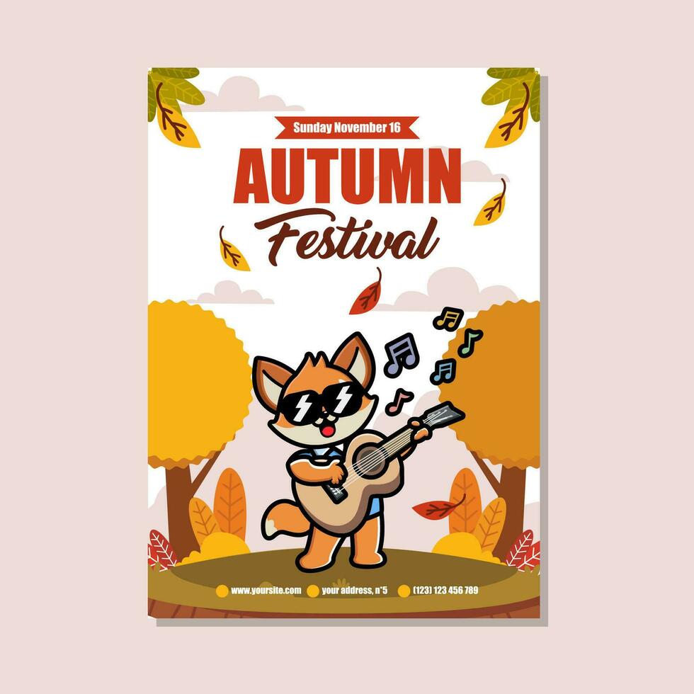 l'automne Festival fête verticale affiche modèle vecteur