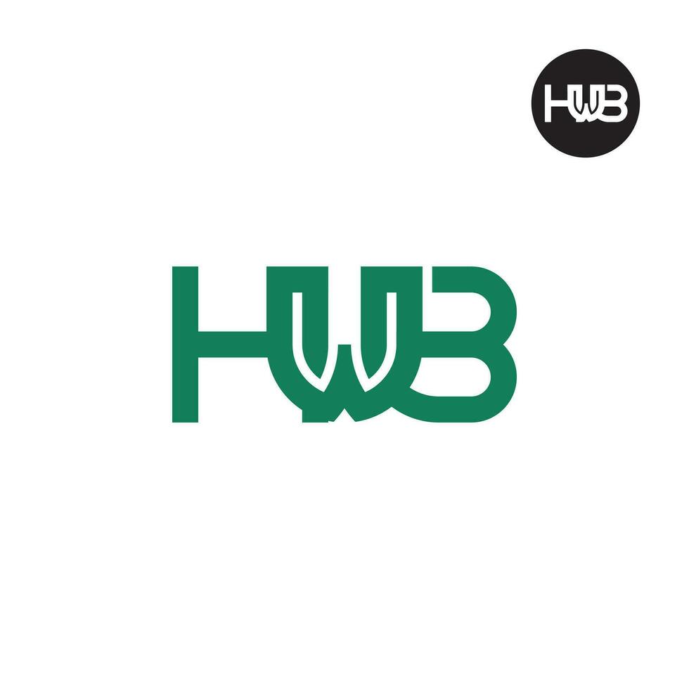 lettre hwb monogramme logo conception vecteur