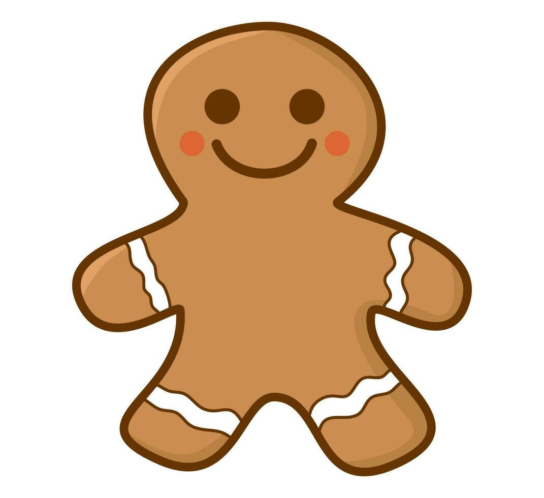 gingerman Noël dessin animé biscuits vecteur