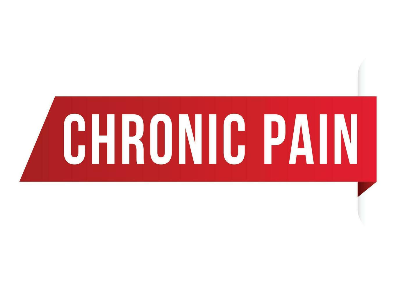 chronique douleur rouge vecteur bannière illustration isolé sur blanc Contexte