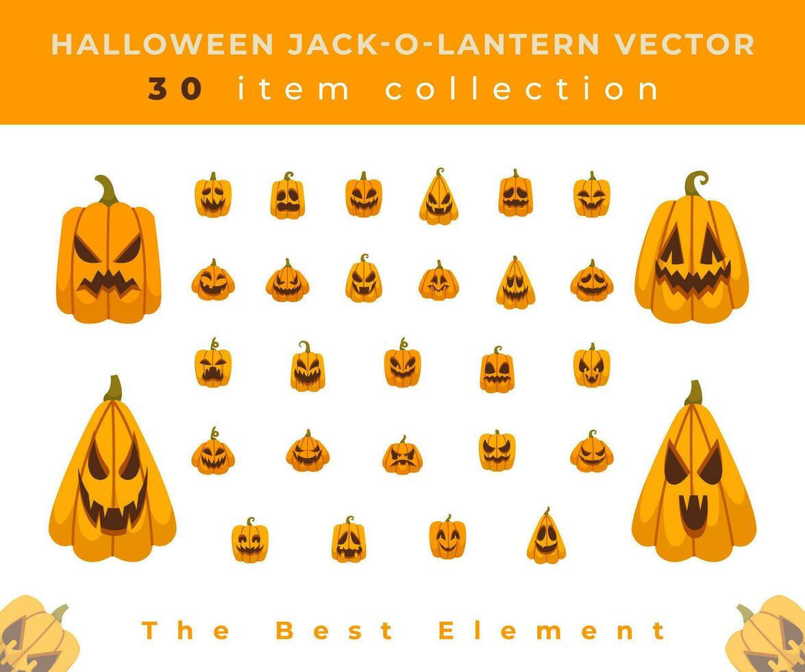 collection Halloween citrouille d'Halloween vecteur plat Couleur