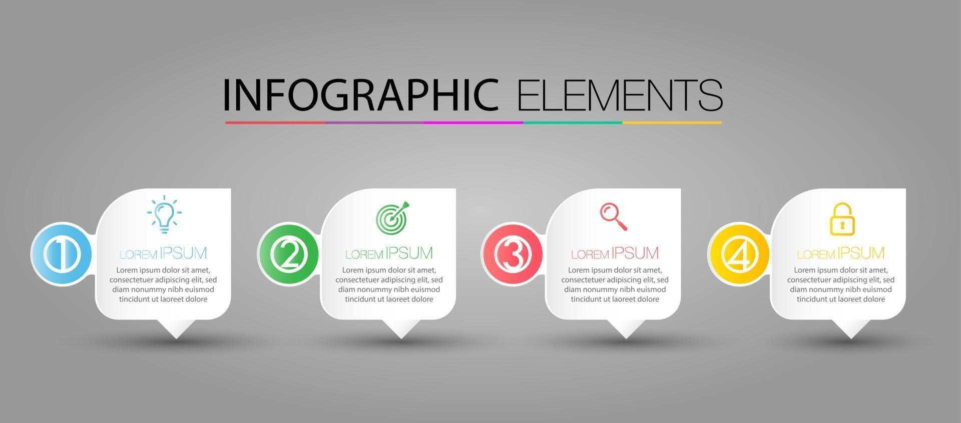 modèle de zone de texte infographique moderne, bannière d'infographie vecteur