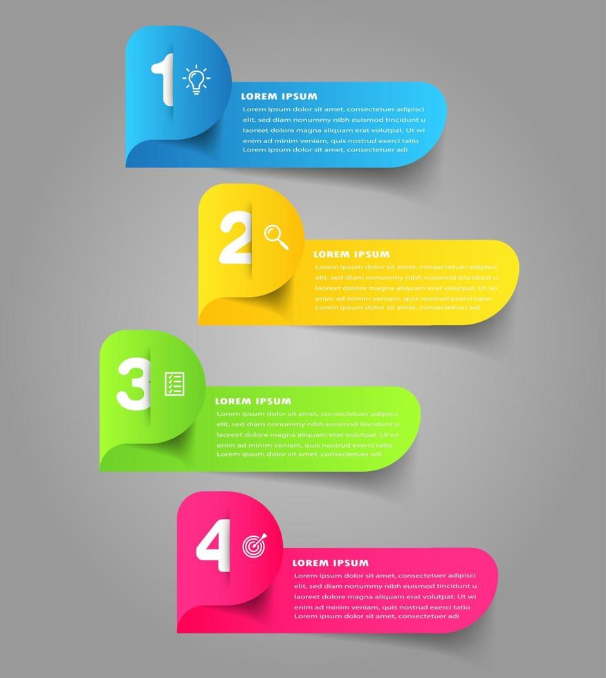 modèle de zone de texte infographique moderne, bannière d'infographie vecteur