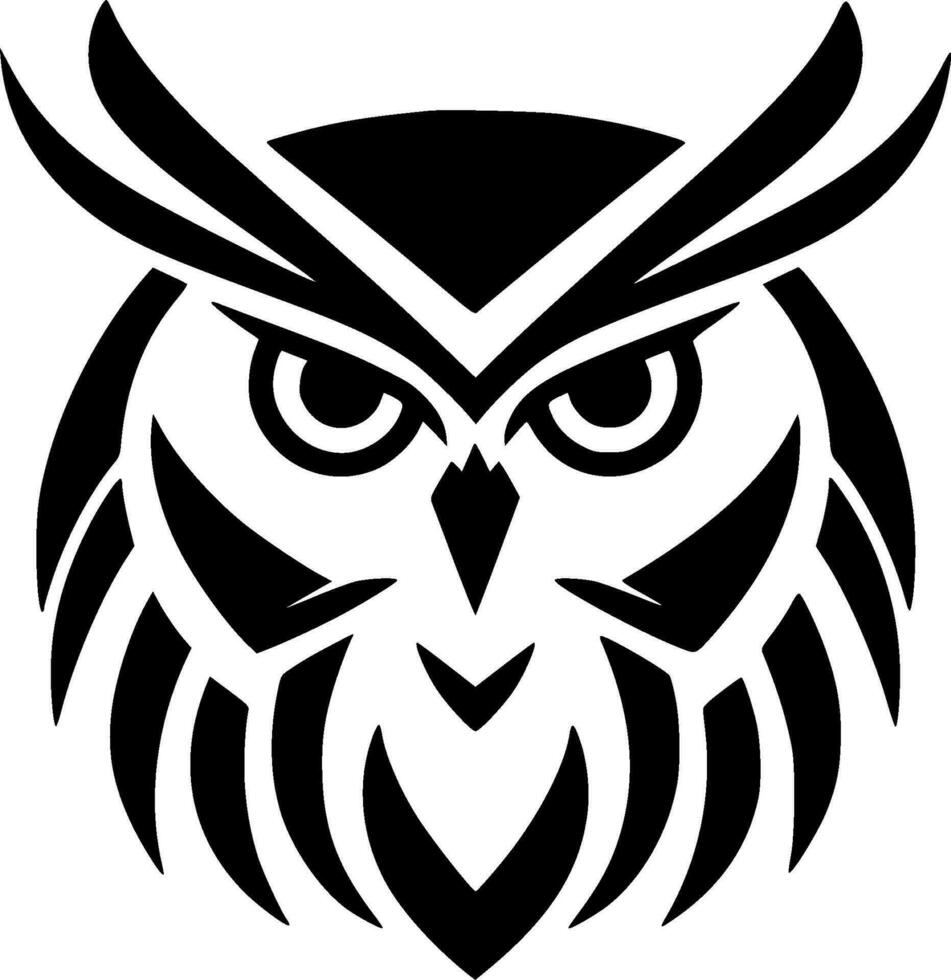 hibou, noir et blanc vecteur illustration