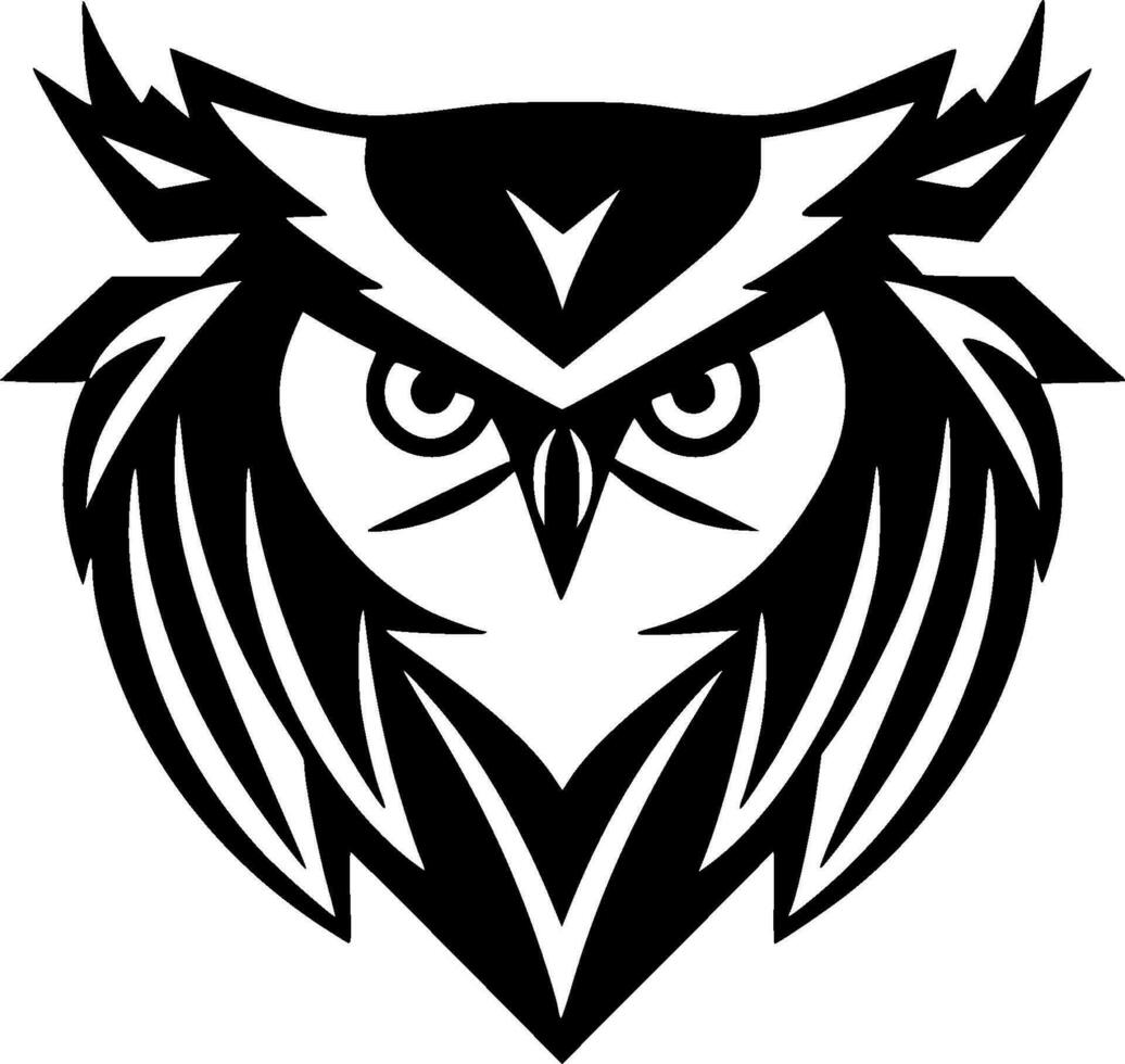 hibou - minimaliste et plat logo - vecteur illustration