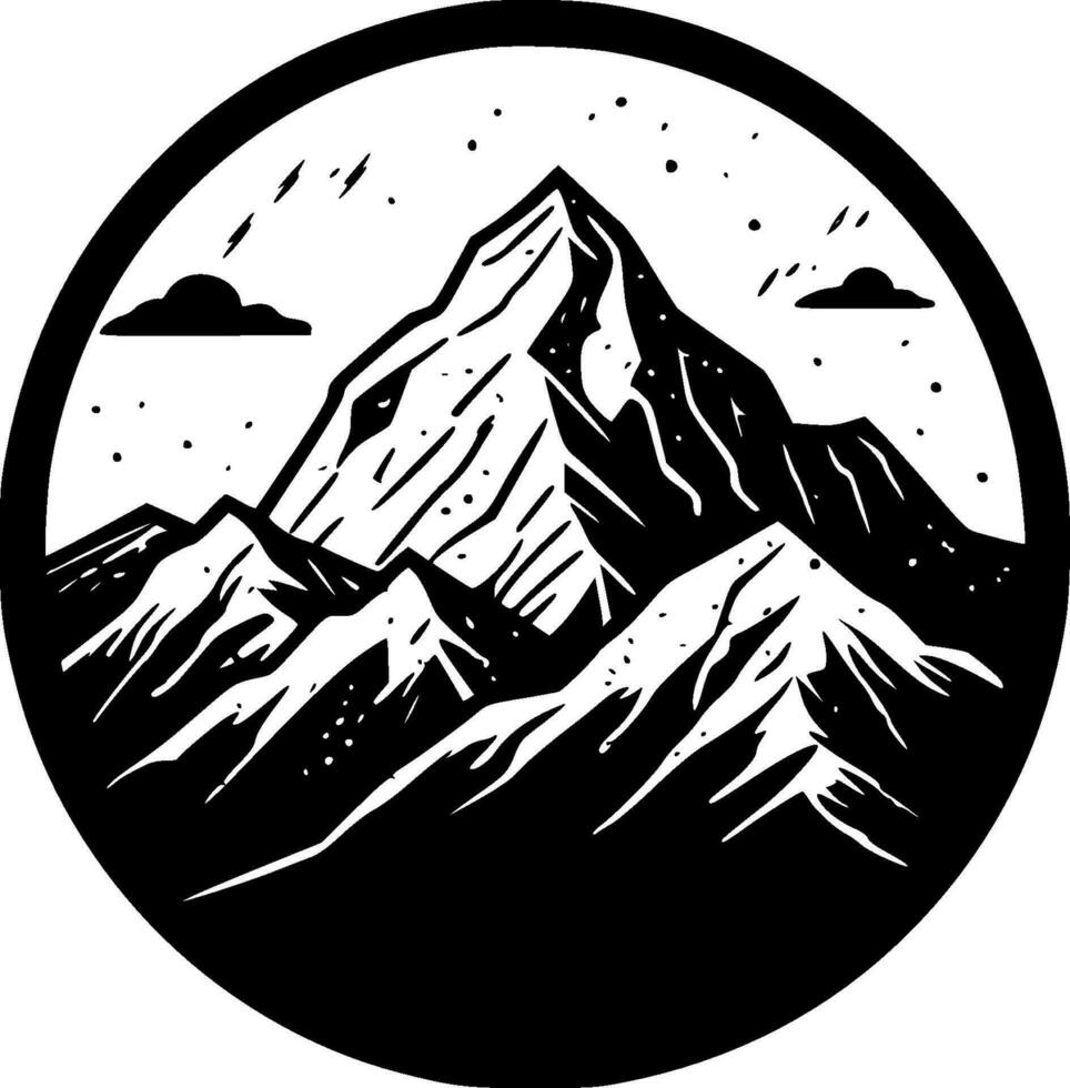 montagnes, noir et blanc vecteur illustration