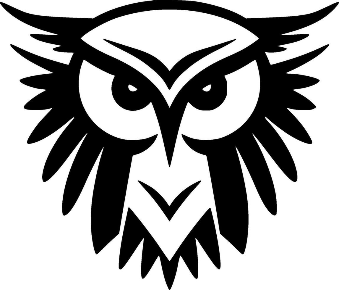 hibou - minimaliste et plat logo - vecteur illustration