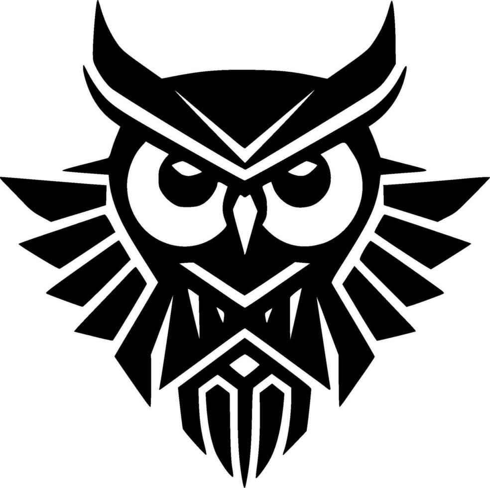 hibou, noir et blanc vecteur illustration