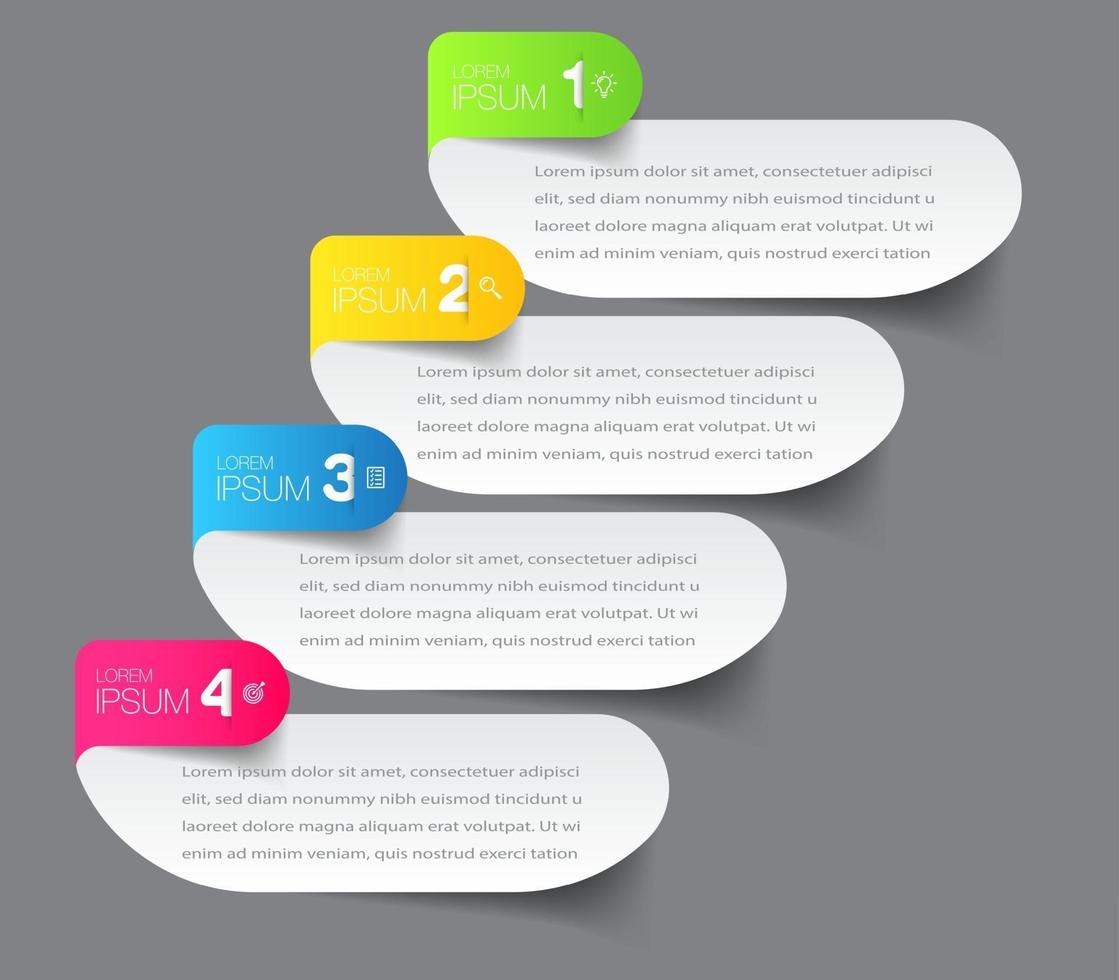 modèle de zone de texte infographique moderne, bannière d'infographie vecteur