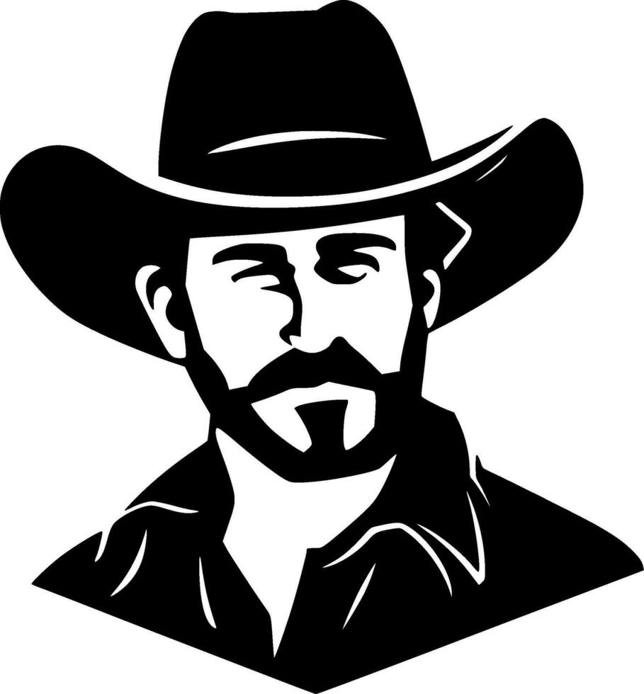 cow-boy - minimaliste et plat logo - vecteur illustration