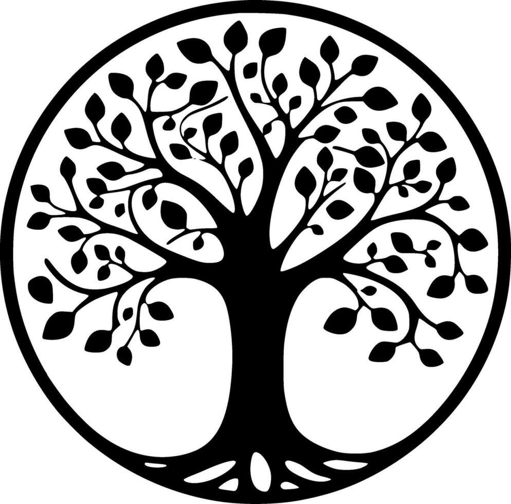 arbre - minimaliste et plat logo - vecteur illustration