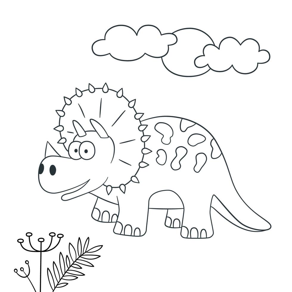 dinosaure mignon. dinosaure tricératops. illustration vectorielle vecteur