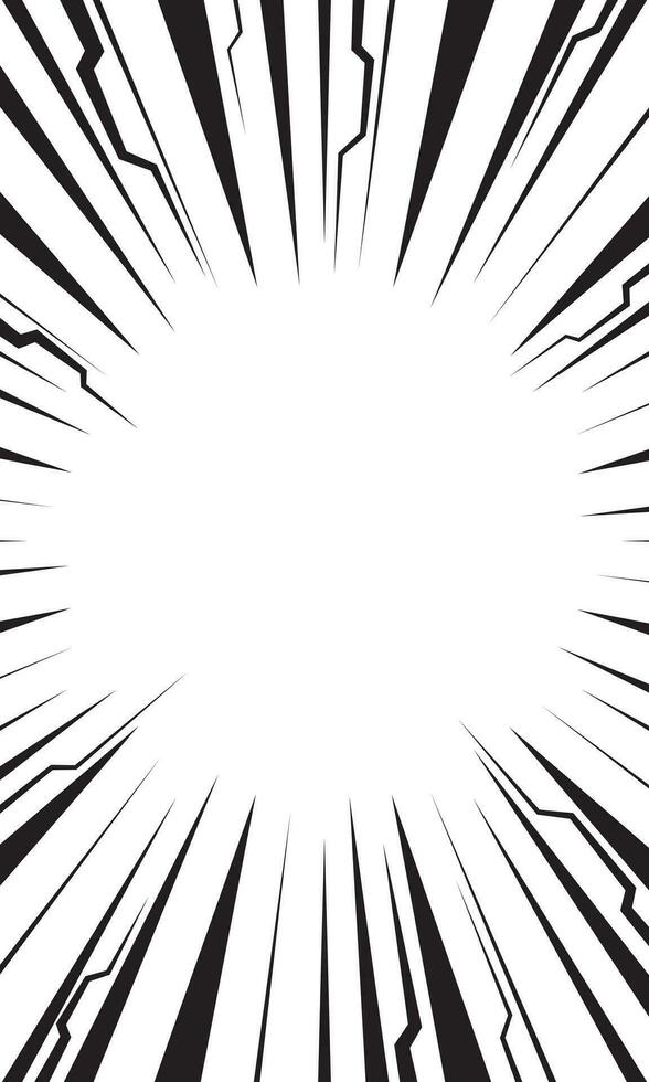 bande dessinée style monochrome radial rayures Contexte vecteur